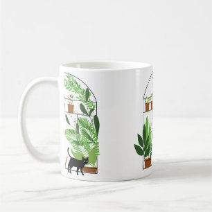 Natur Muster, Gewächshaus, Gartenarbeit. Zaun, Flu Kaffeetasse