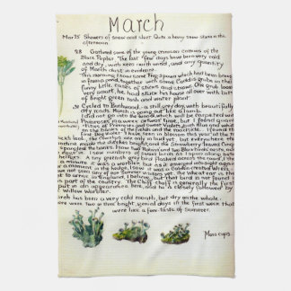 Natur-Notizen März von Edith Holden Teetuch Geschirrtuch