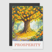 Natur Orange Baum Geld Wohlstand Magnetkarte (Vorne/Hinten)