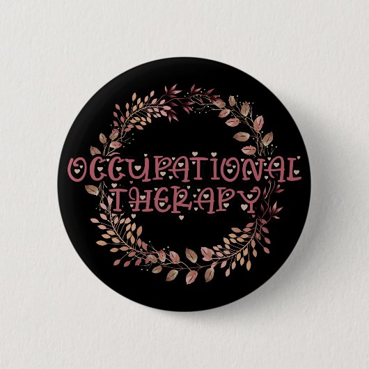 Natur OTA Therapeut OT Übung Blätter Beruf Button (Vorderseite)
