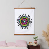 Natur-Pastell-Mandala Wandteppich Mit Holzrahmen (Schlafzimmer)