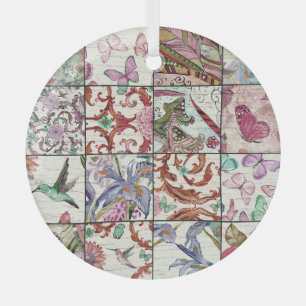 Natur-Patchwork: Chic nahtloser Hintergrund Ornament Aus Glas