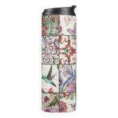 Natur-Patchwork: Chic nahtloser Hintergrund Thermosbecher (Nach links gedreht)