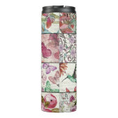 Natur-Patchwork: Chic nahtloser Hintergrund Thermosbecher (Rückseite)
