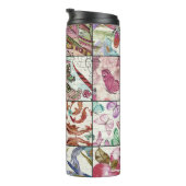 Natur-Patchwork: Chic nahtloser Hintergrund Thermosbecher (Nach rechts gedreht)