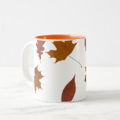 Natur-photographisches Herbst-Blätter Zweifarbige Tasse (Vorderseite Links)