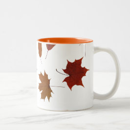 Natur-photographisches Herbst-Blätter Zweifarbige Tasse