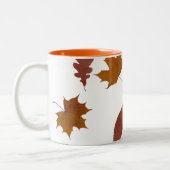 Natur-photographisches Herbst-Blätter Zweifarbige Tasse (Links)