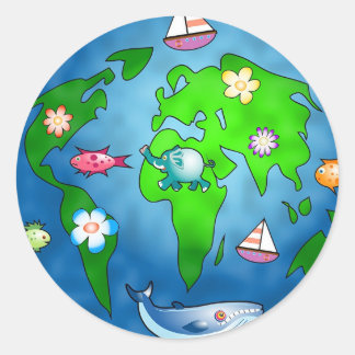 Natur-Planet Runder Aufkleber
