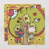 Natur-Prinzessin Birthday Invitation Einladung (Vorne/Hinten)