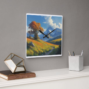 Natur Quadratische Wanduhr