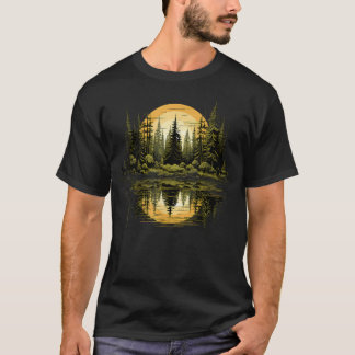 Natur Reflexion Wald Bäume Outdoor T-Shirt