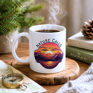 Natur ruft Berg Sonnenuntergang Kaffeetasse