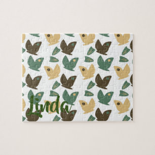 Natur-Schmetterling und Blumengrün Puzzle