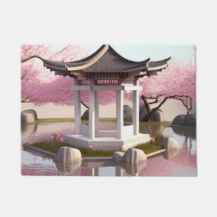 Natur Schöne Landschaft Sakura Kirchen Blossom Gar Fußmatte