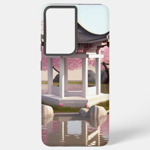 Natur Schöne Landschaft Sakura Kirchen Blossom Gar Samsung Galaxy Hülle