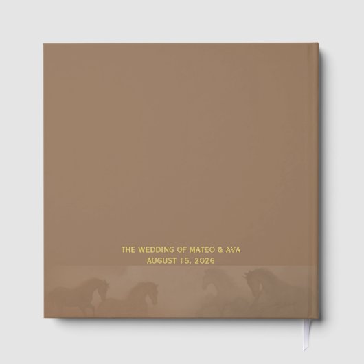 Natur Schönes Braun Pferde HochzeitsGästebuch Gästebuch (Rückseite)