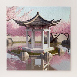 Natur Schönheit Sakura Kirschblüten Garten Blick Puzzle
