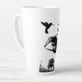 Natur-Silhouette | Eleganter dunkler Hintergrund Milchtasse (Linke Ecke)