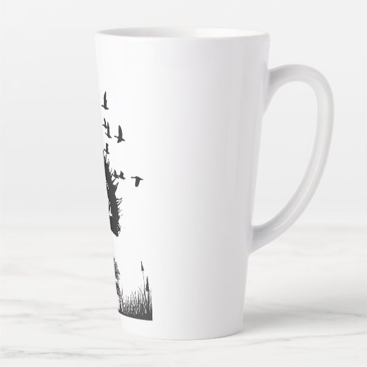 Natur-Silhouette | Eleganter dunkler Hintergrund Milchtasse (Rechts)