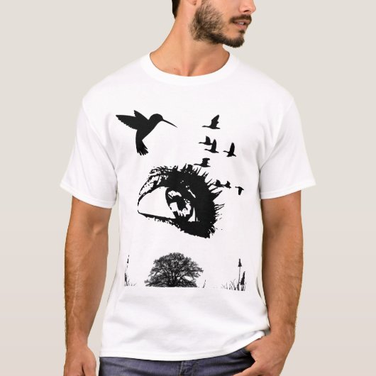 Natur-Silhouette | Eleganter dunkler Hintergrund T-Shirt (Vorderseite)