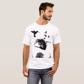 Natur-Silhouette | Eleganter dunkler Hintergrund T-Shirt (Vorne ganz)