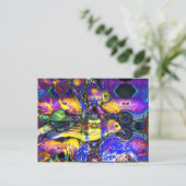 Natur-Spiegelungen II - Violett- und Goldvögel Postkarte (Stehend Vorderseite)