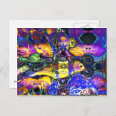 Natur-Spiegelungen II - Violett- und Goldvögel Postkarte (Vorne/Hinten)
