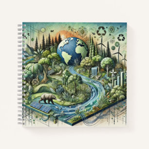 Natur-, Technologie- und Öko-Energie-Design Notizblock