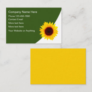 Natur Thema Sonnenblume Minimalist Modern Visitenkarte