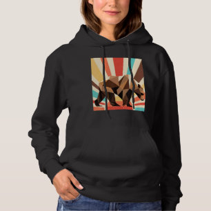 Natur Tier Wildlife Forest Retro Brown Bär Hoodie