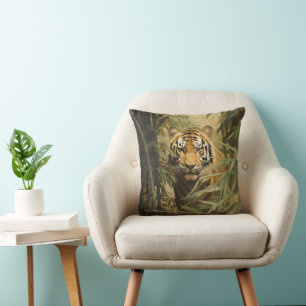 Natur Tiger im Wald Kissen