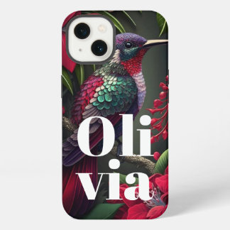 Natur Tropischer Personalisierter Vogelname iPhone 13 Hülle