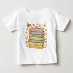 Natur und Botanischer Stapel buchen Baby T-shirt