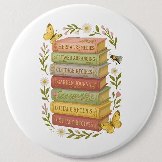 Natur und Botanischer Stapel buchen Button (Vorderseite)