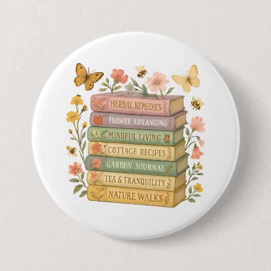 Natur und Botanischer Stapel buchen Button (Vorderseite)