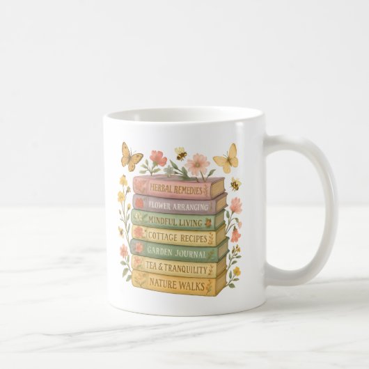 Natur und Botanischer Stapel buchen Kaffeetasse (Rechts)