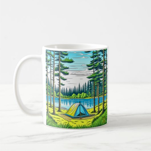 Natur und Camping Kunst Kaffeetasse (Links)