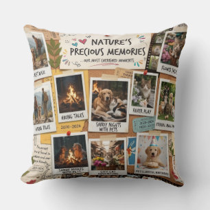 Natur- und Haustier-Memory-Collage-Design Kissen