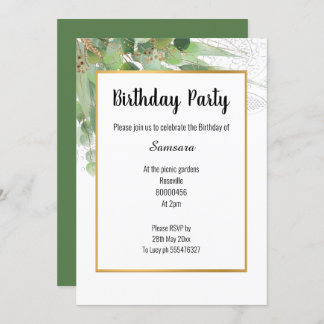 NATUR- UND LACE-SAGE GOLD JEDEN ANLASS INVITATION EINLADUNG