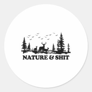 Natur und lustige Camp Lake Cabin Wanderung Campin Runder Aufkleber