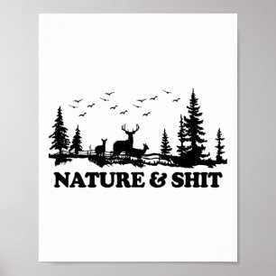 Natur und lustige Lagerhütte am See Wandern Campin Poster