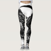 Natur- und Musikkopfhörer - Schwarz und Weiß-Künst Leggings (Vorderseite)