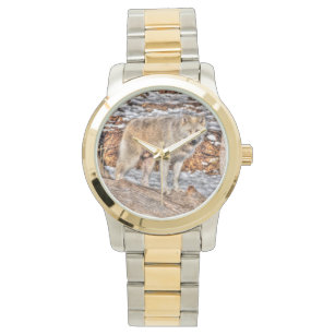 Natur- und Wildtierdesign im Weißen Wolf Armbanduhr