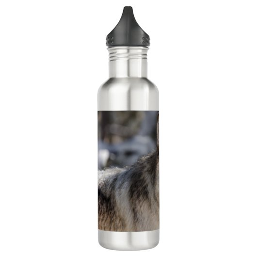Natur- und Wolfdesign Edelstahlflasche (Links)