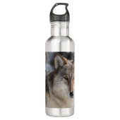 Natur- und Wolfdesign Edelstahlflasche (Vorderseite)