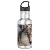 Natur- und Wolfdesign Edelstahlflasche (Vorderseite)