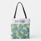 Natur verlasse personalisierte grüne Tasche (Rückseite)