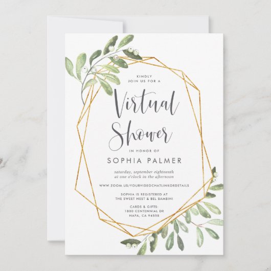 Natur | Virtual Bridal oder Babydusche Einladung (Vorderseite)