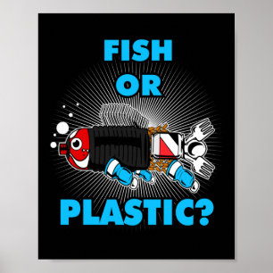 Natur von Fischen oder Kunststoffen Poster